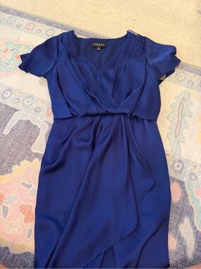 Julie Dillon Cobalt Blue Midi Wrap Dress